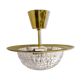 Brass and Crystal Ceiling Lamp from the 1960s by Tyringe for Orrefors, Sweden