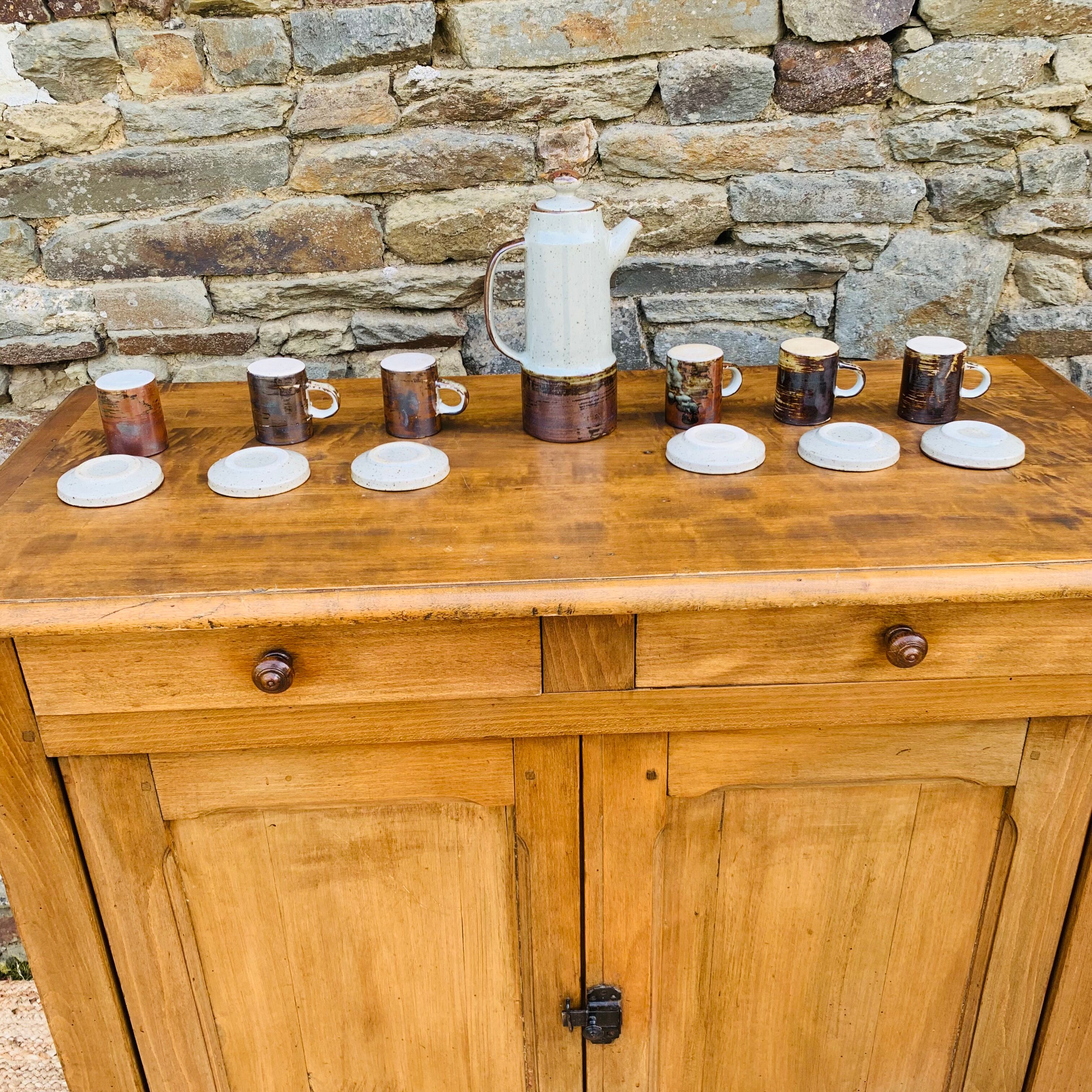 Vintage stoneware coffee set from the 1970s