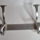 Aluminium wall coat rack with two double hooks, 38 cm