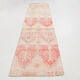 3x12 Red Beige Turkish Vintage Runner Rug,92x371Cm
