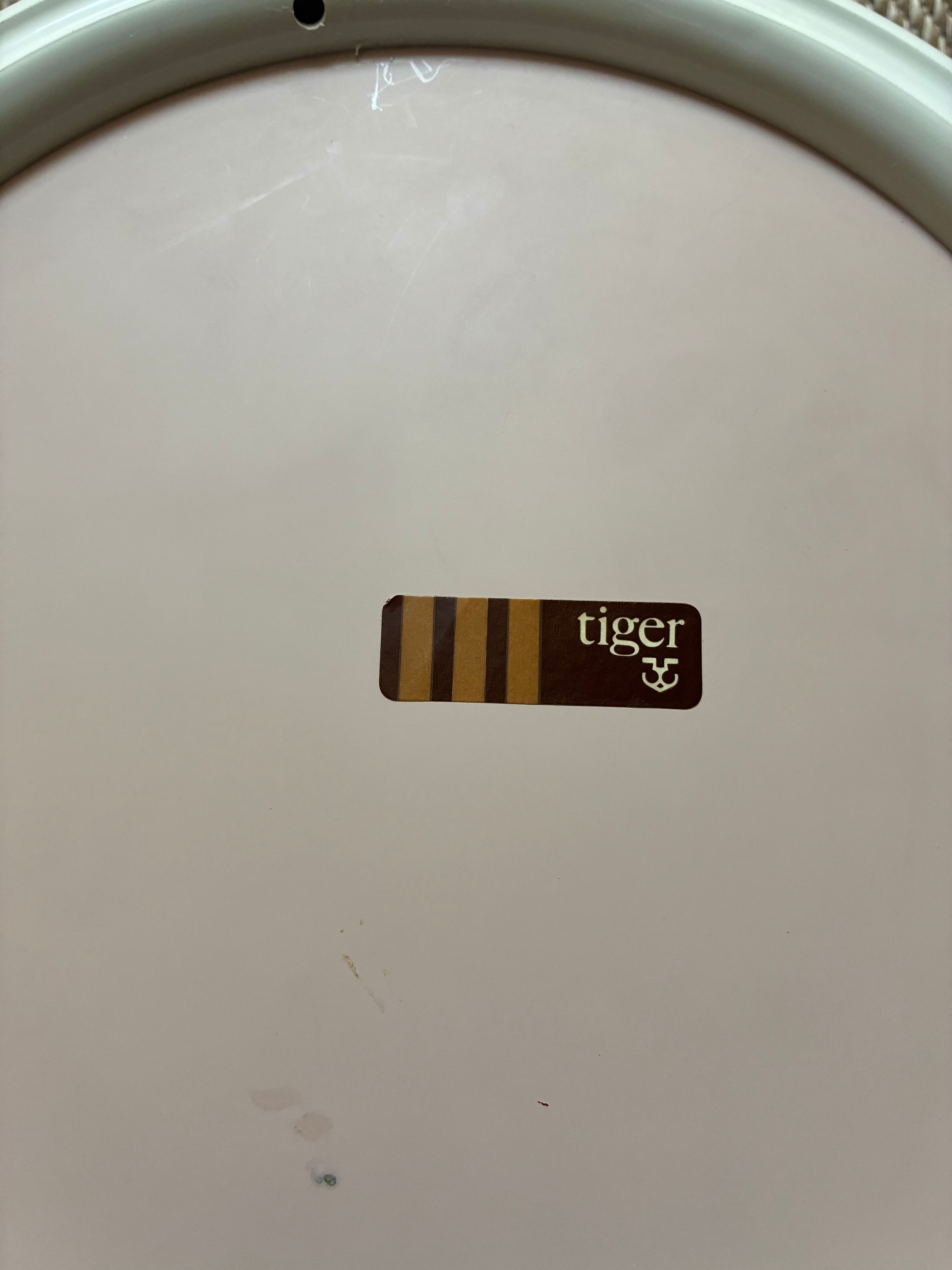 Vintage Space Age by Tiger small round mirror in moulded plastic.