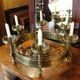 Brass chandelier in the style of Pugin with candles