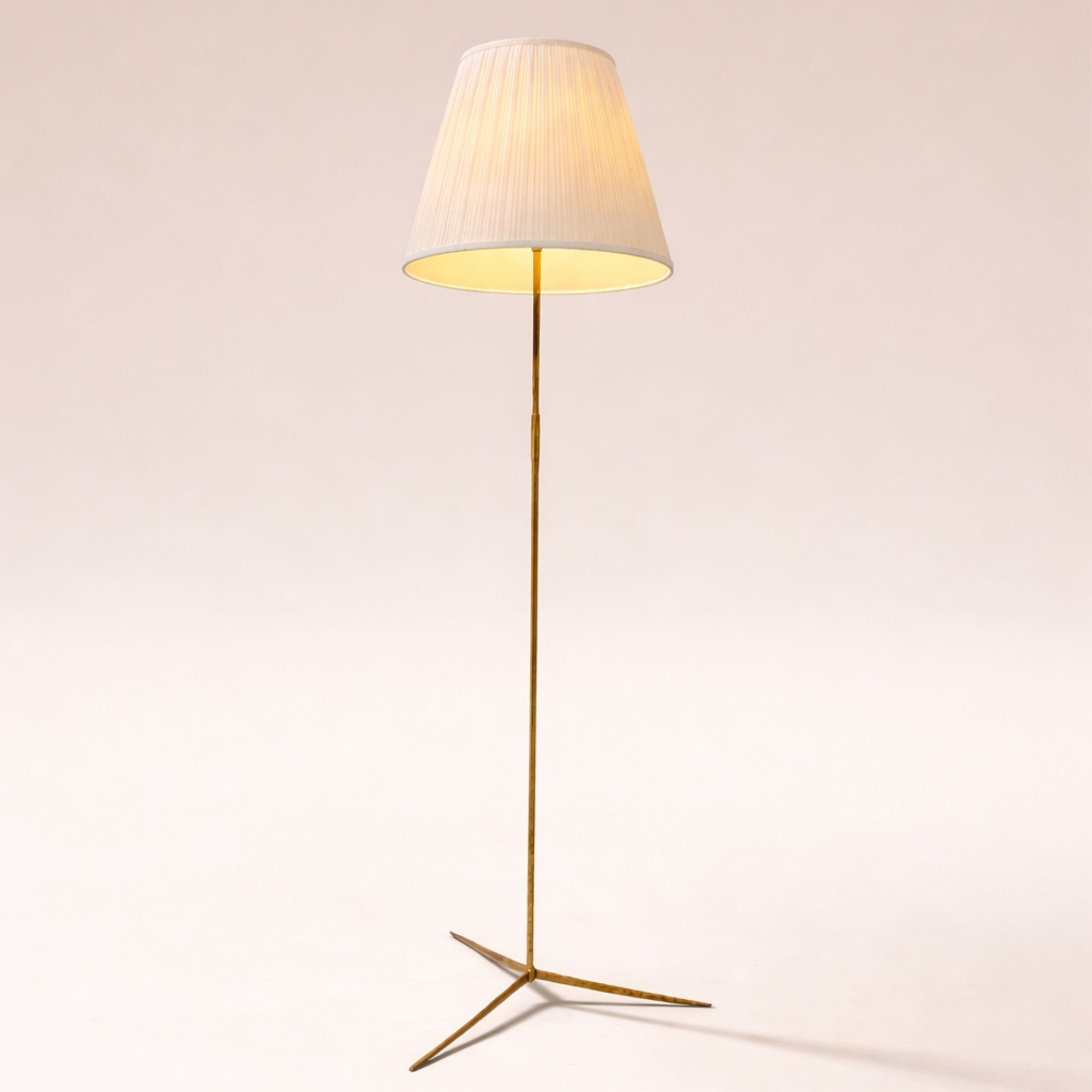 Brass floor lamp attributed to Svend Aage Holm Sorensen.