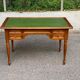 Louis XVI style desk in solid wood and green leather, 1970.
