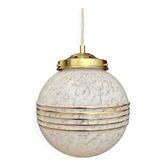 Vintage white Clichy glass globe pendant light