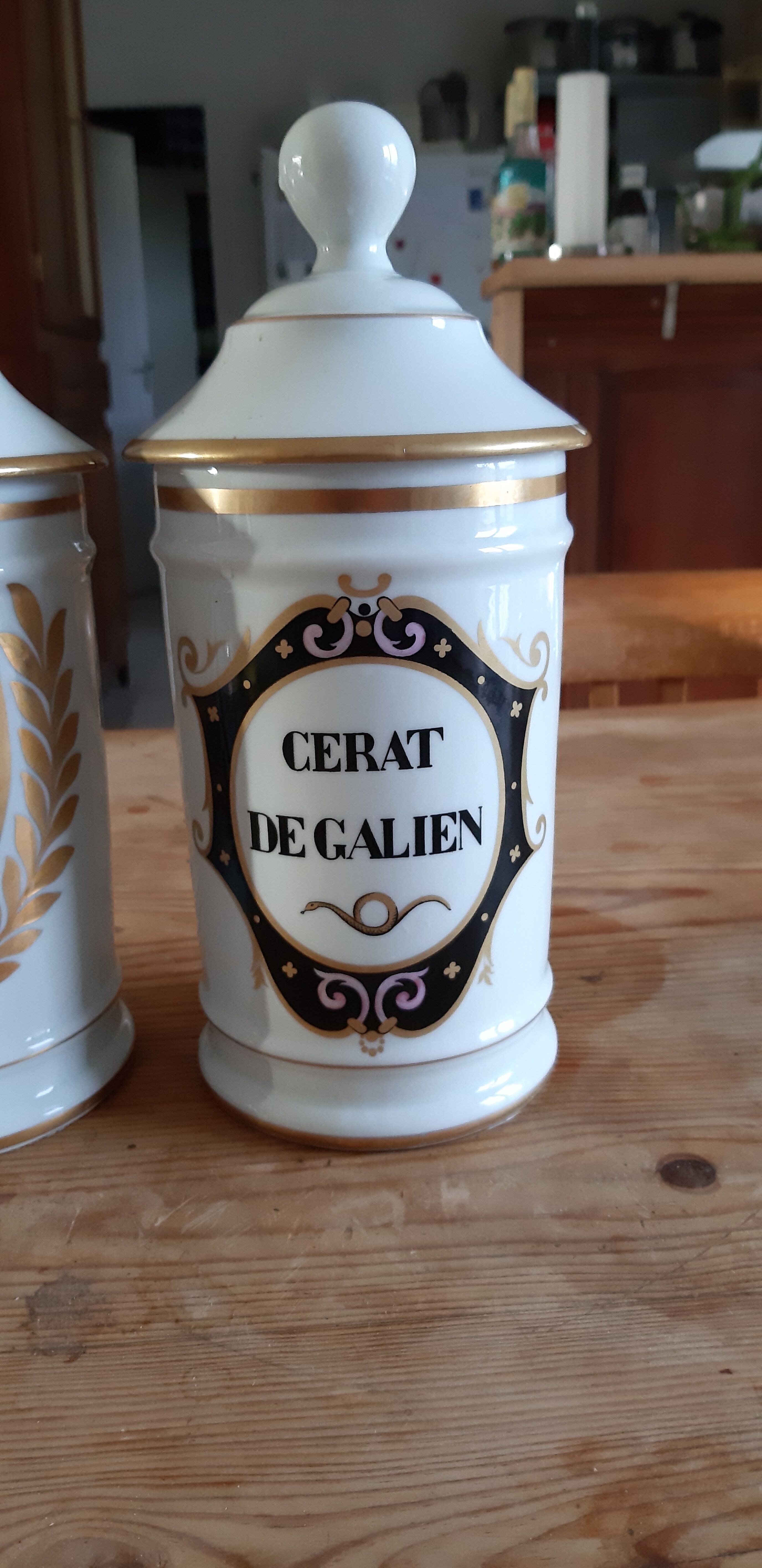 2 Limoges Porcelain Pharmacy Pots