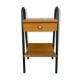 Wooden and metal boarding bedside table, 60s