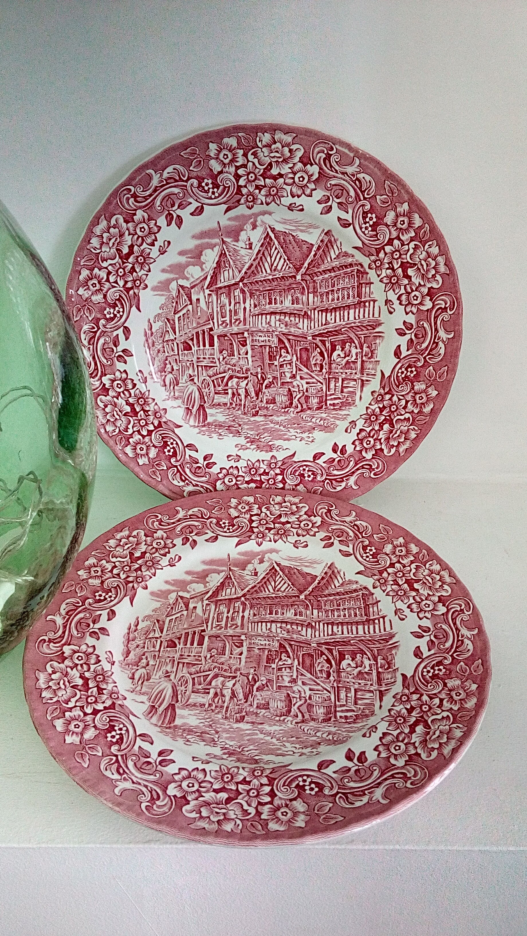 Duo of English plates