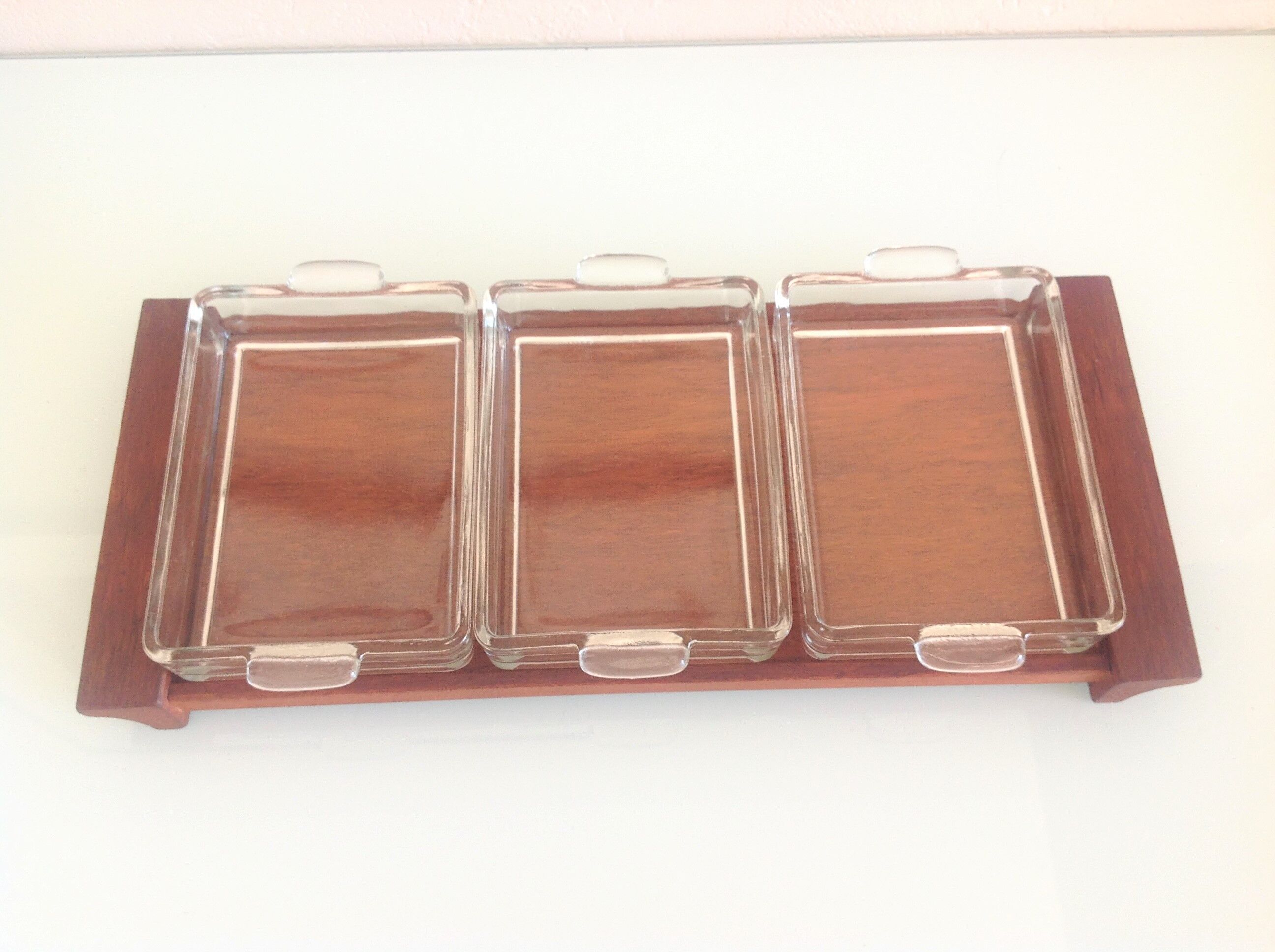 Servant tray in Scandinavian style teak / vintage 60s-70s