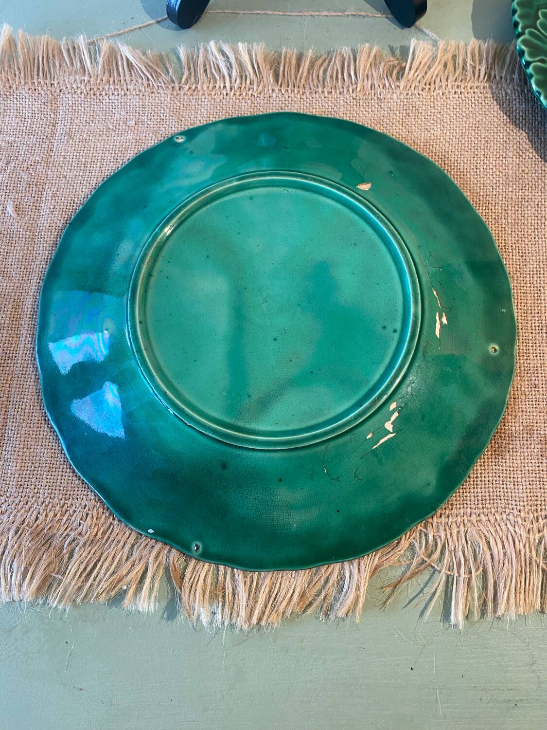 Two old majolica plates