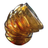 amber glass bowls – organic triangular shape – 1970s