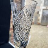 Champagne flutes, cut crystal, bohemian