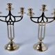 Pair of old brass candlesticks Denmark 1930 Art-Deco