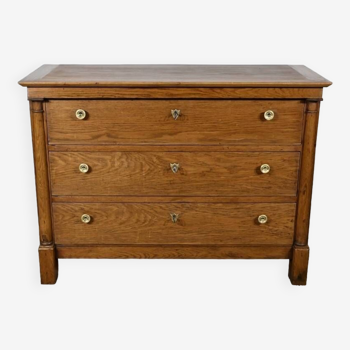 Small Oak Property Chest of Drawers, Empire Period – Early 19th Century