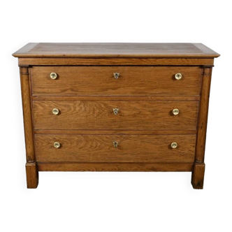 Small Oak Property Chest of Drawers, Empire Period – Early 19th Century