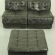 De Sede DS-11 modular lounge set – black leather, 1970s Swiss design