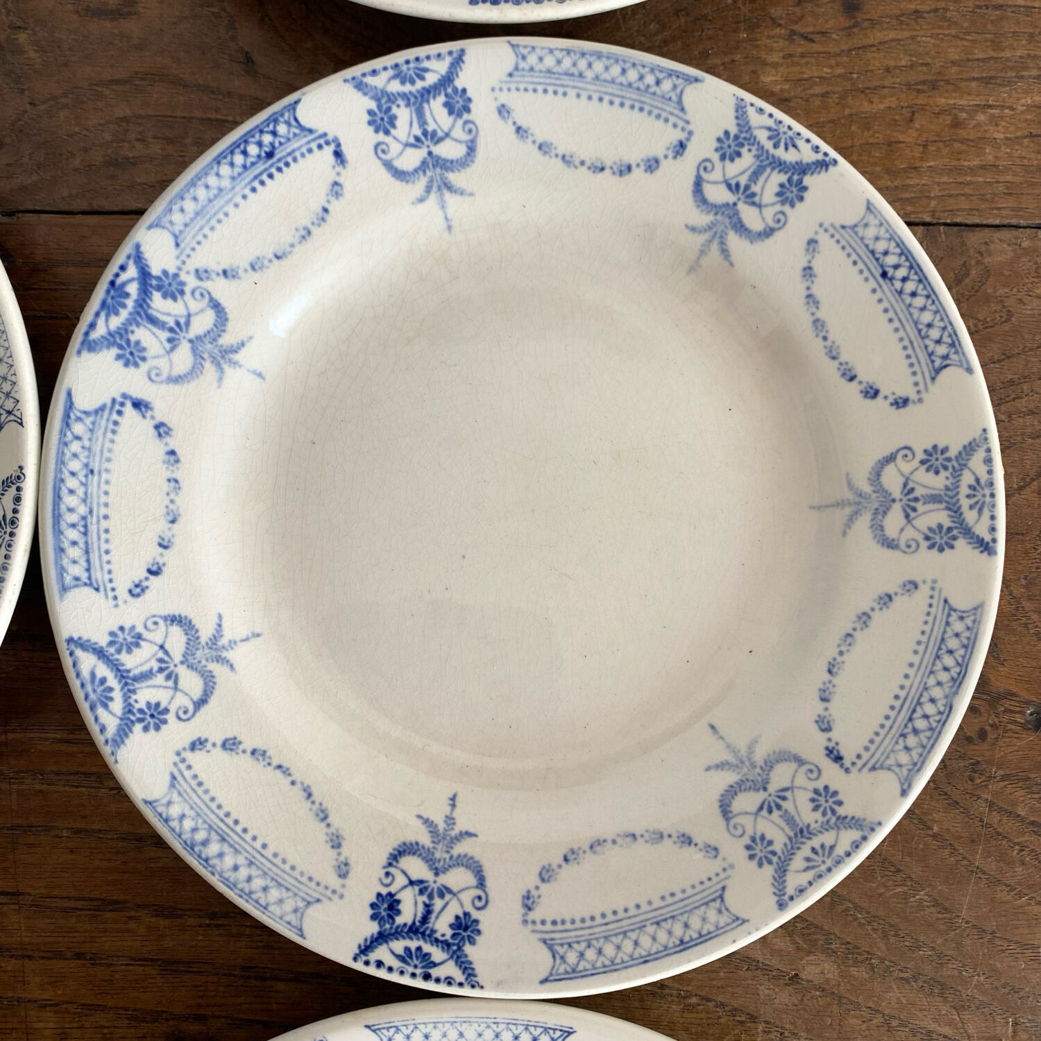 Colonial ironstone dessert plates Moulin des Loups