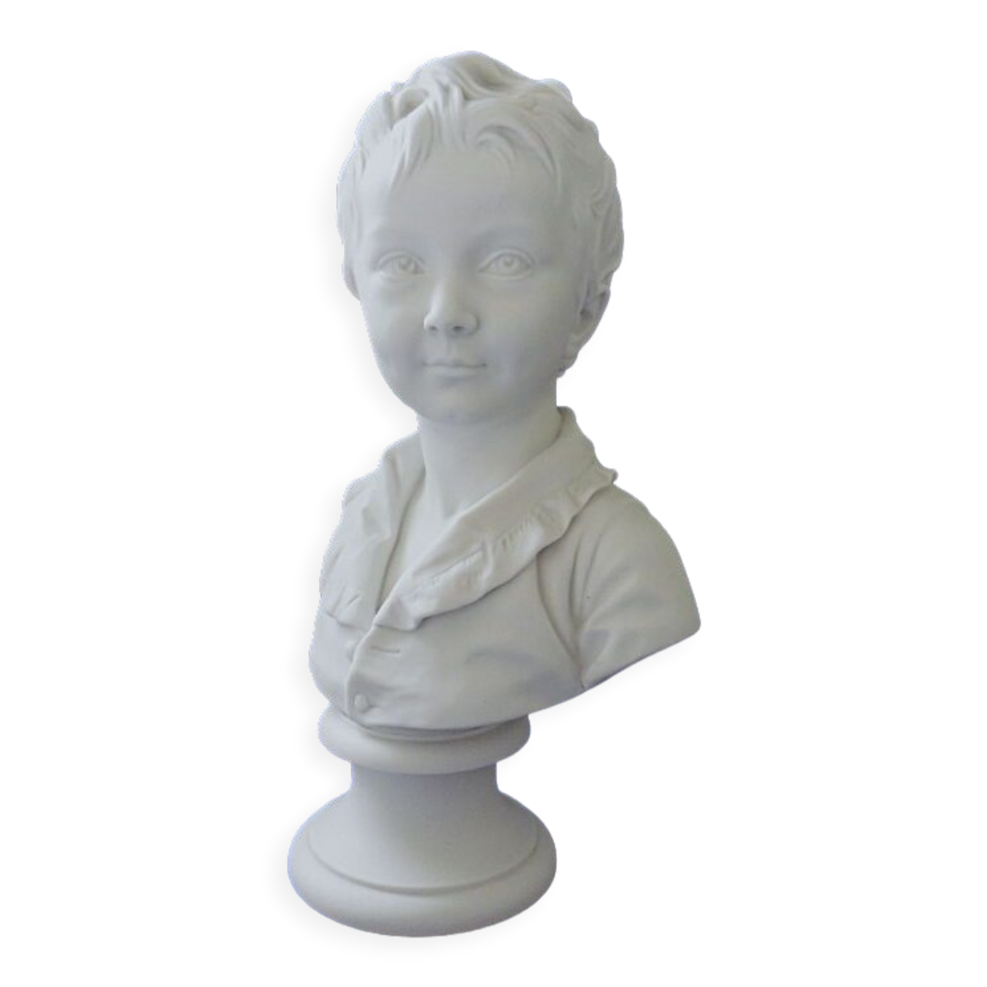 Buste d'enfant en biscuit de porcelaine
