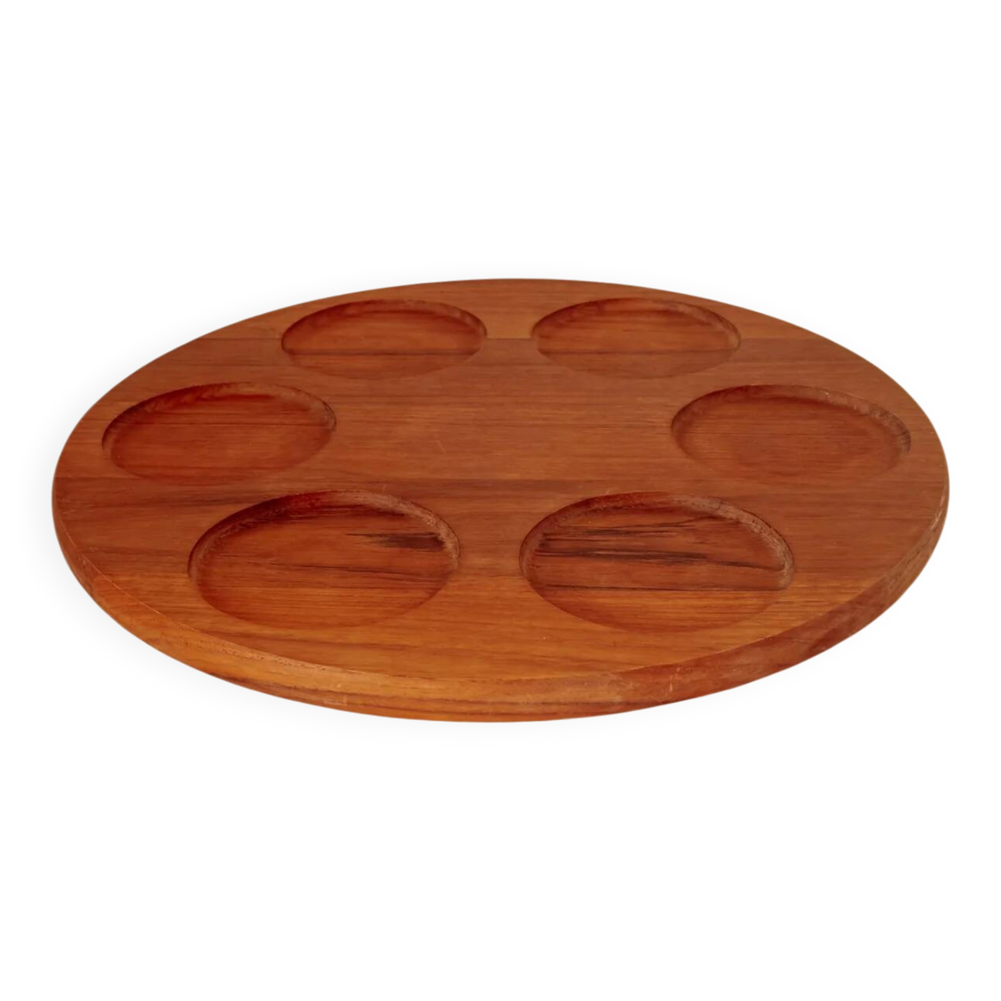 Rotating aperitif platter "Lazy Susan" in teak