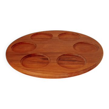 Rotating aperitif platter "Lazy Susan" in teak