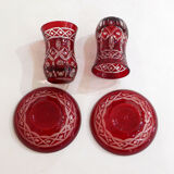 Pair of cut tea glasses