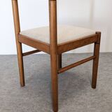 Set of 6 brutalist beech chairs, 1960s-1970s