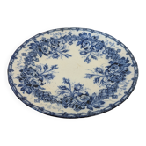 Antique cobalt blue plate L.M. & Cie – floral decoration