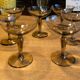 Lot of 7 champagne glasses smoked glass