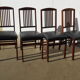 Folding chair in wood and leather, set of 4