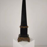 Black porcelain obelisk with bronze ornaments