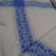 Lot of 2 old and cotton tea towels - Pretty blue friezes - Franges - Circa 1920-1930