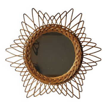 Rattan sun mirror