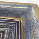 DECORATIVE CERAMIC DISH SIGN GEORGES PELLETIER GEOMETRIC DRAWING BLUE AND GOLD COLLECTION