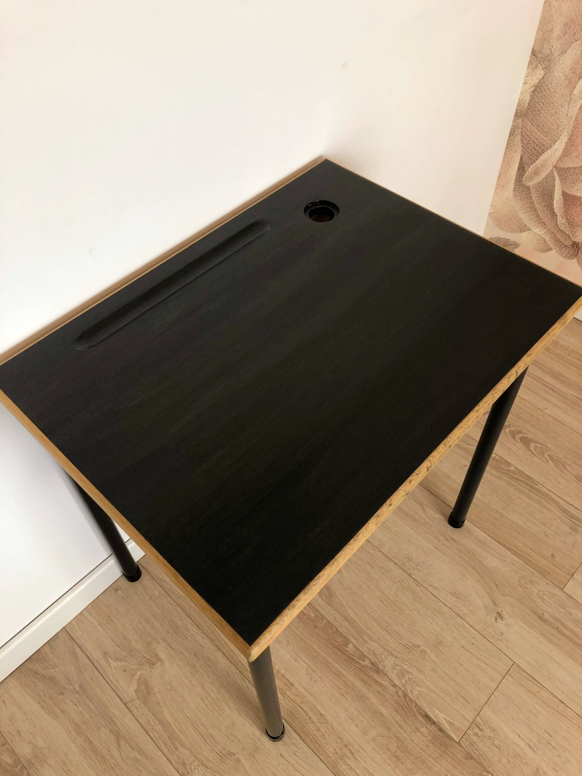 1960s School Desk, New Black