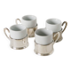 Set of 4 porcelain and silver-plated coffee cups, 1970.