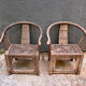 Pair of antique Chinese armchairs in patinated wood