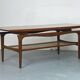 Mid-Century Danish Teak and Rattan Scandinavian Coffee Table, 1950s