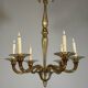 Venetian chandelier in gilded Murano glass by Venini circa 1920, 6 light arms.