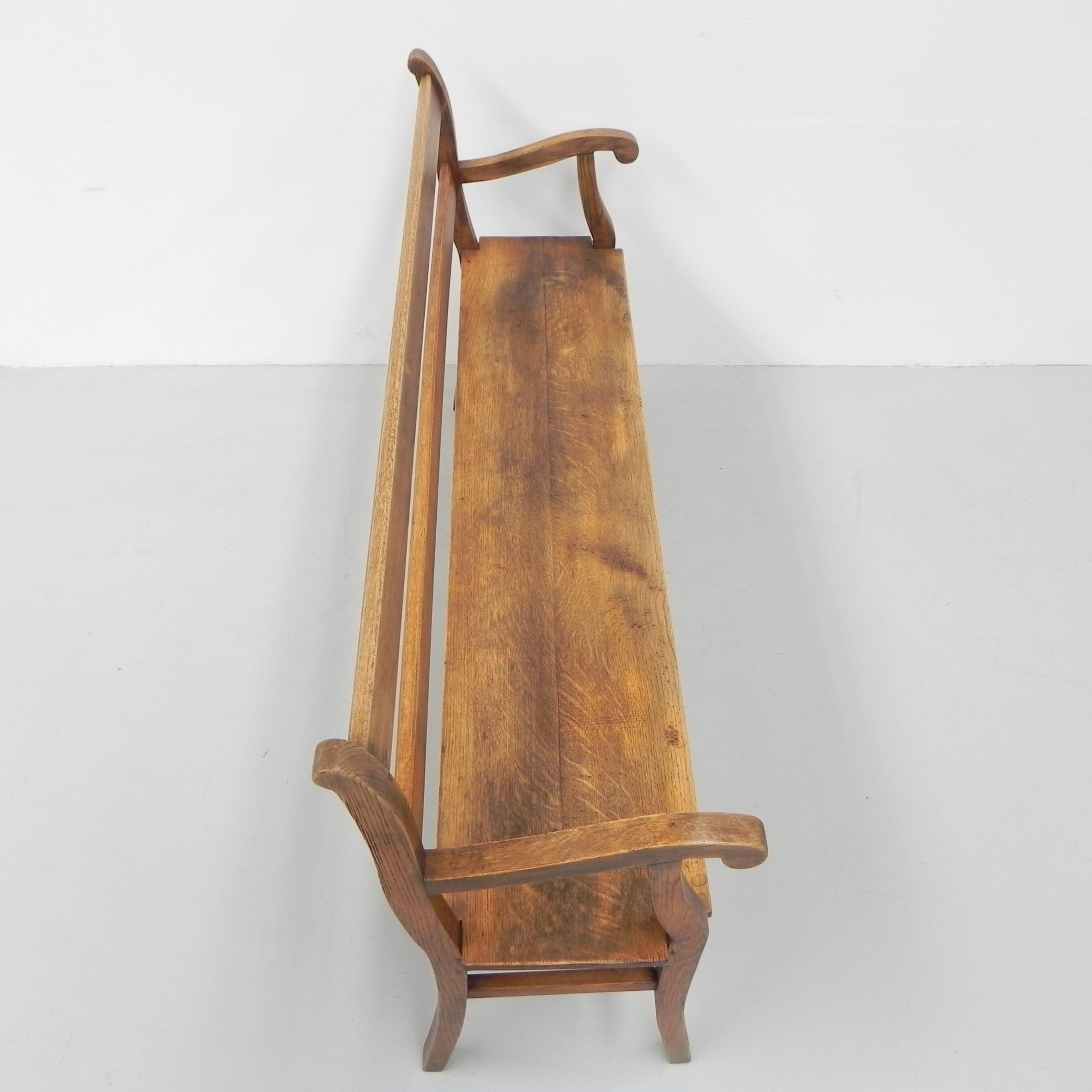 Oak cafe sofa with armrests 160 cm long