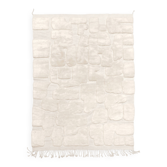 M'rirt Berber rug, ecru with engraved patterns, 3.03x1.94m