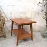 Coffee table vintage compass foot 50 60 oak