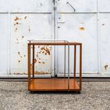Wooden and chrome-plated metal bar cart, 1950s