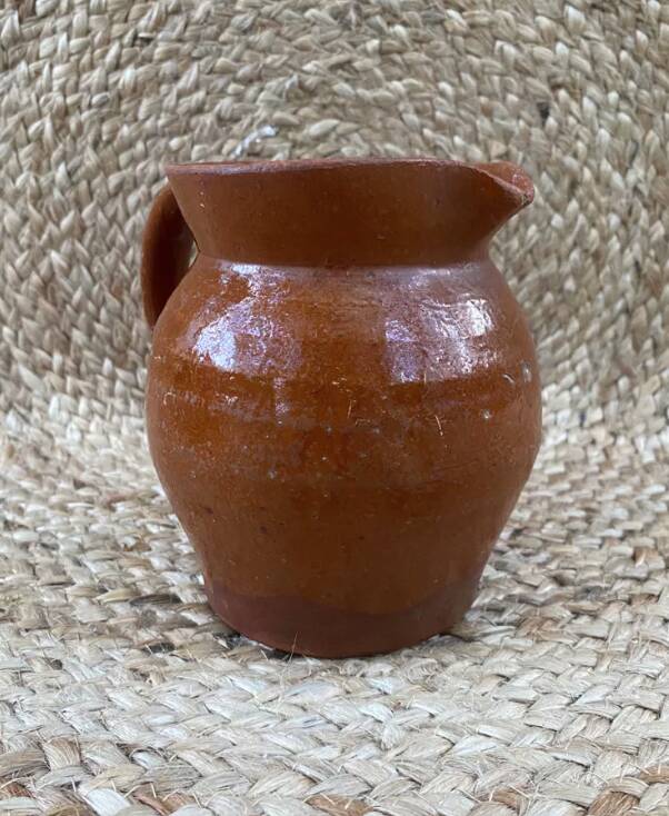Glazed terracotta pitcher, early 20th century