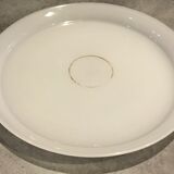 Old servant's tray in white opaline 26 cm