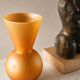 Vintage orange glass paste vase