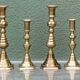 Set of 4 brass candlesticks, England, late 19th century