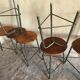 Lot de 7 tabourets tripodes vintage style industriel 1960-80’s