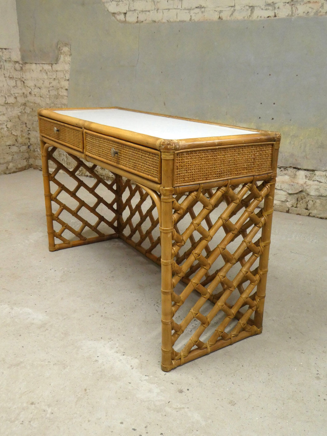 Bamboo dressing table console, 1970