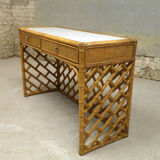 Bamboo dressing table console, 1970