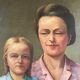 Portrait painting of mother and daughter.